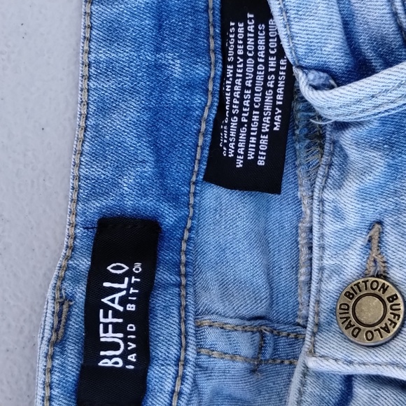 Buffalo David Bitton Jess Rip & Repair Mid-Rise Skinny Embroidered Rainbow Pockt - Picture 8 of 15